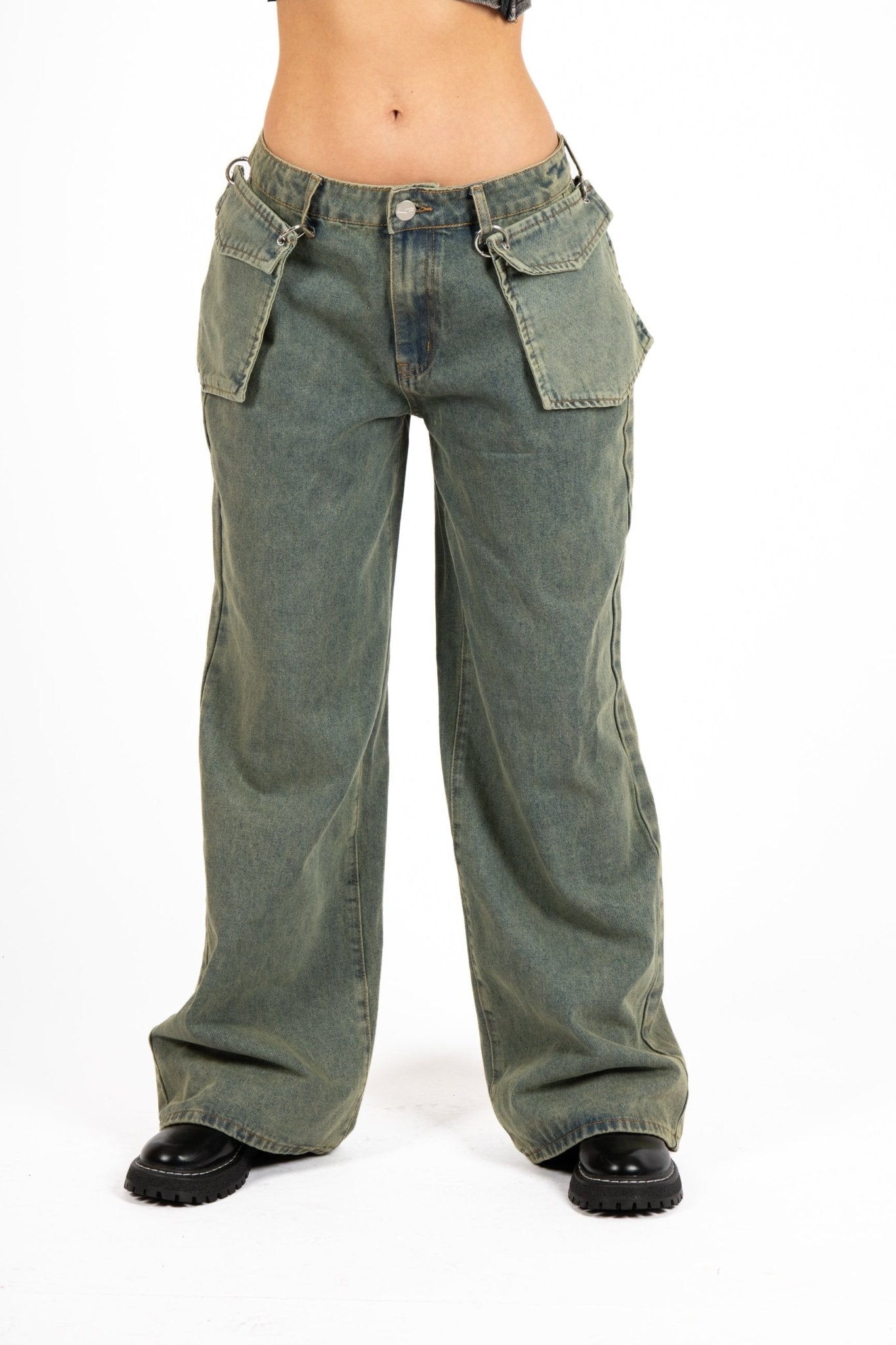 Dirty Wash Denim Baggy Pocket Jean - Liquor n Poker