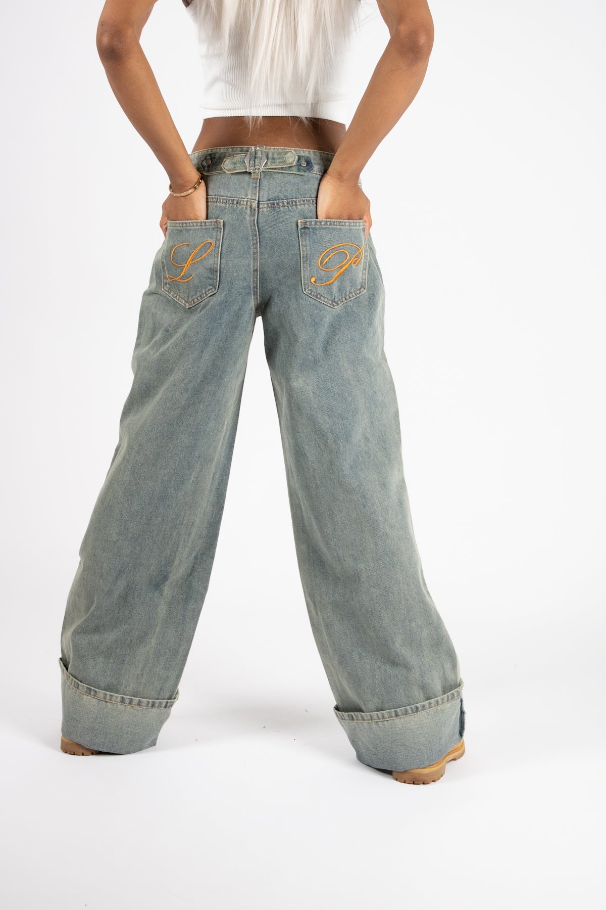Dirty Wash Mid Rise Baggy Jeans - Liquor n Poker