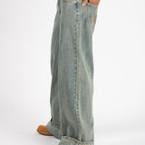 Dirty Wash Mid Rise Baggy Jeans - Liquor n Poker