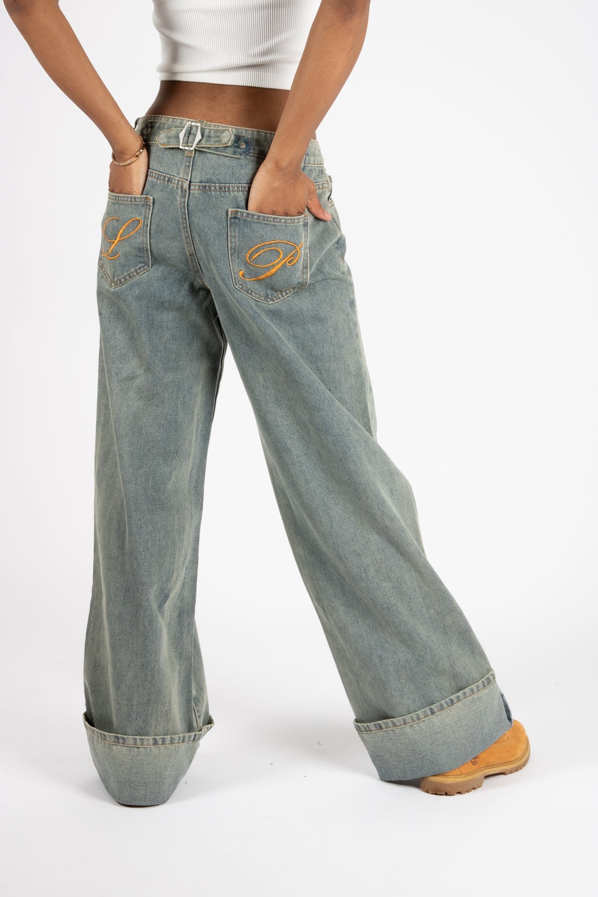 Dirty Wash Mid Rise Baggy Jeans - Liquor n Poker