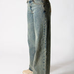 Dirty Wash Mid Rise Straight Leg Jeans (No Turn Up) - Liquor n Poker