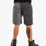 Distressed Cross Denim Shorts In Black Wash - Liquor n Poker