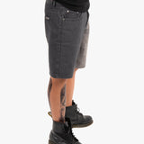 Distressed Cross Denim Shorts In Black Wash - Liquor n Poker