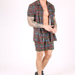 Downtown Graffiti Printed Revere Collar Shirt - Liquor n Poker