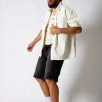 Ecru Fireman Clasp Detail Denim Shirt - Liquor n Poker