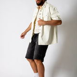 Ecru Fireman Clasp Detail Denim Shirt - Liquor n Poker