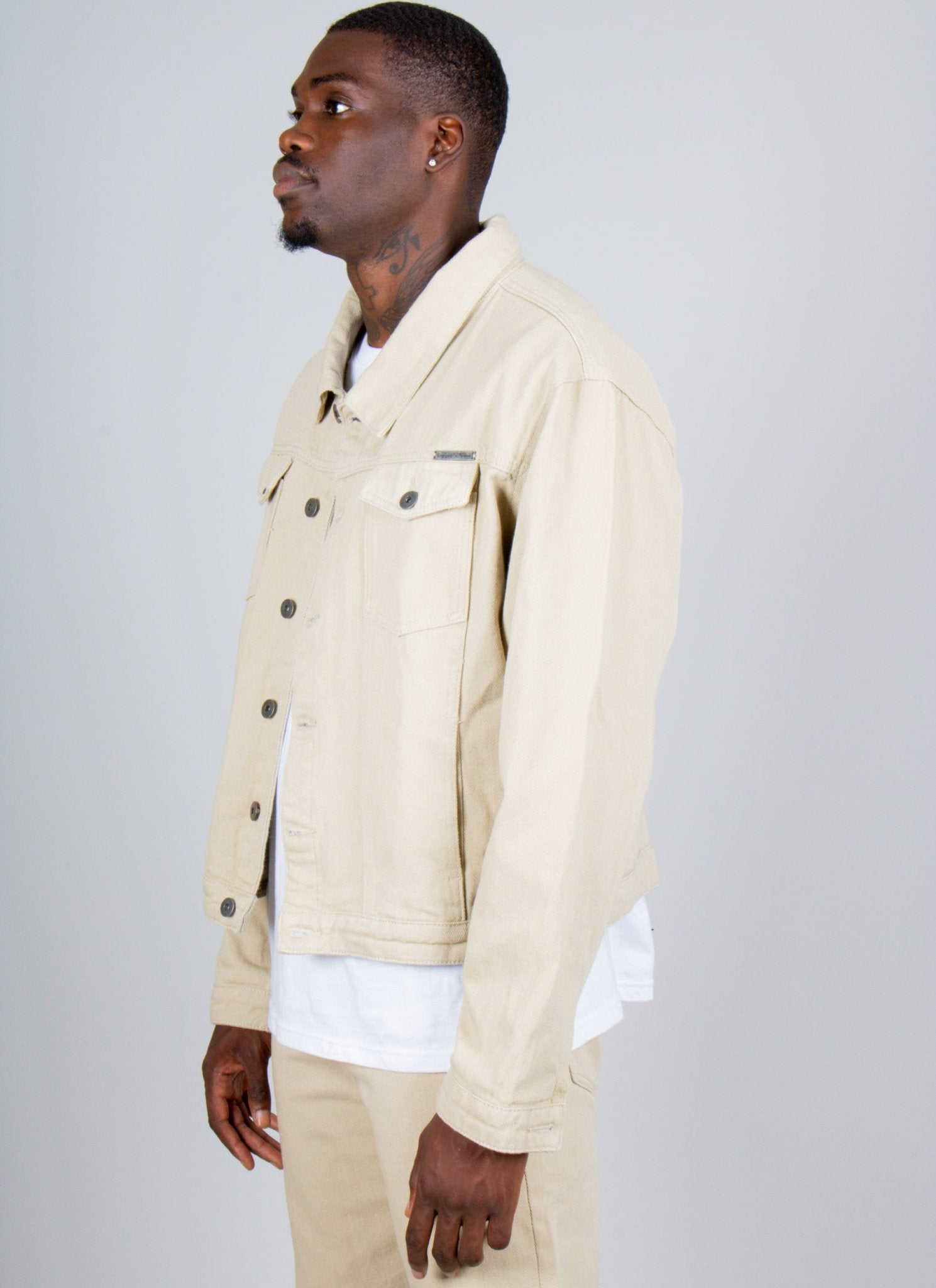Ecru Oversized Trucker Denim Jacket - Liquor n Poker