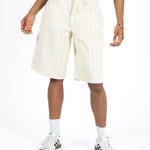 Ecru Pinstripe Denim Jorts - Liquor n Poker