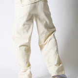 Ecru Seam Detail Baggy Jeans - Liquor n Poker