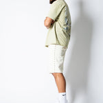 Ecru Side Stud Detail Denim Jorts - Liquor n Poker
