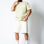 Ecru Side Stud Detail Denim Jorts - Liquor n Poker