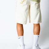 Ecru Side Stud Detail Denim Jorts - Liquor n Poker