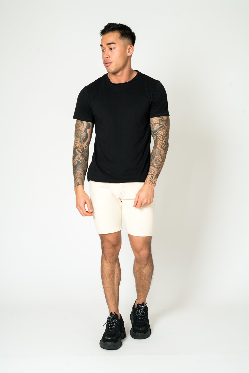 Ecru Slim - Fit Denim Shorts - Liquor n Poker