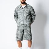 Faded Leopard Print Denim Jorts - Liquor n Poker