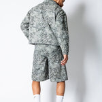 Faded Leopard Print Denim Jorts - Liquor n Poker