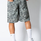 Faded Leopard Print Denim Jorts - Liquor n Poker