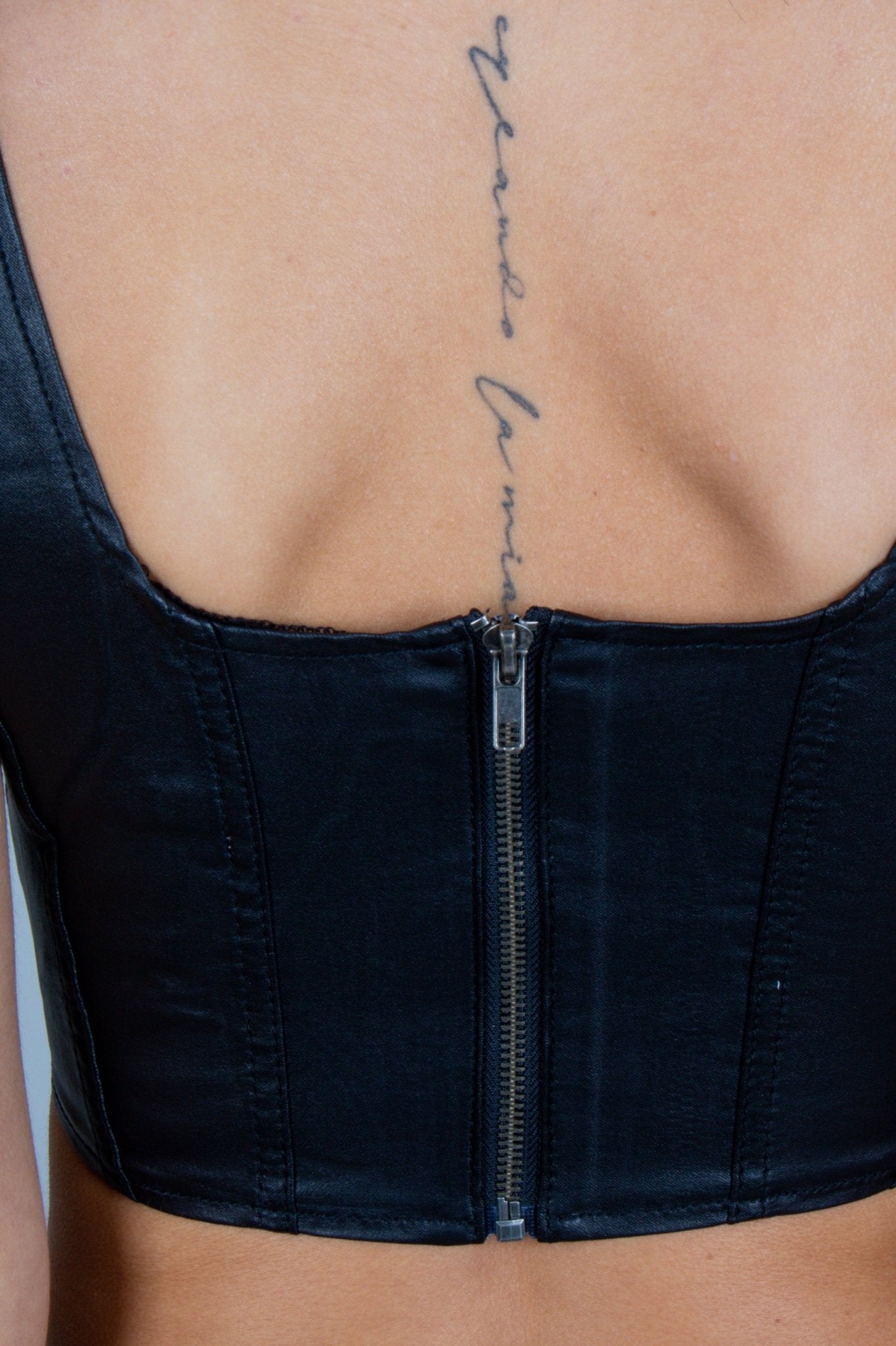 Fae Black Faux Leather Crop Top - Liquor n Poker