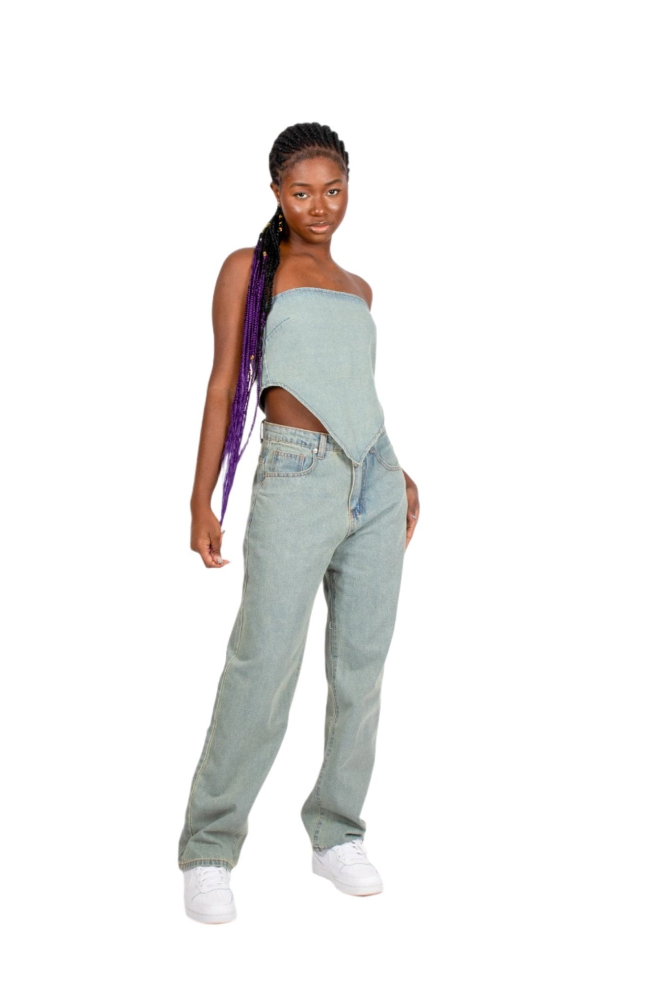 Fae Dirty Bleach High Waist Leg Jeans - Liquor n Poker