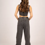 Fae High - Rise Diamante Tapered Mom Jeans - Liquor n Poker