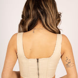 Fae Ivory Faux Leather Crop Top - Liquor n Poker