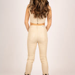 Fae Ivory Faux Leather Skinny Trousers - Liquor n Poker