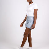 Fae Light Stonewash High Waisted Mom Shorts - Liquor n Poker