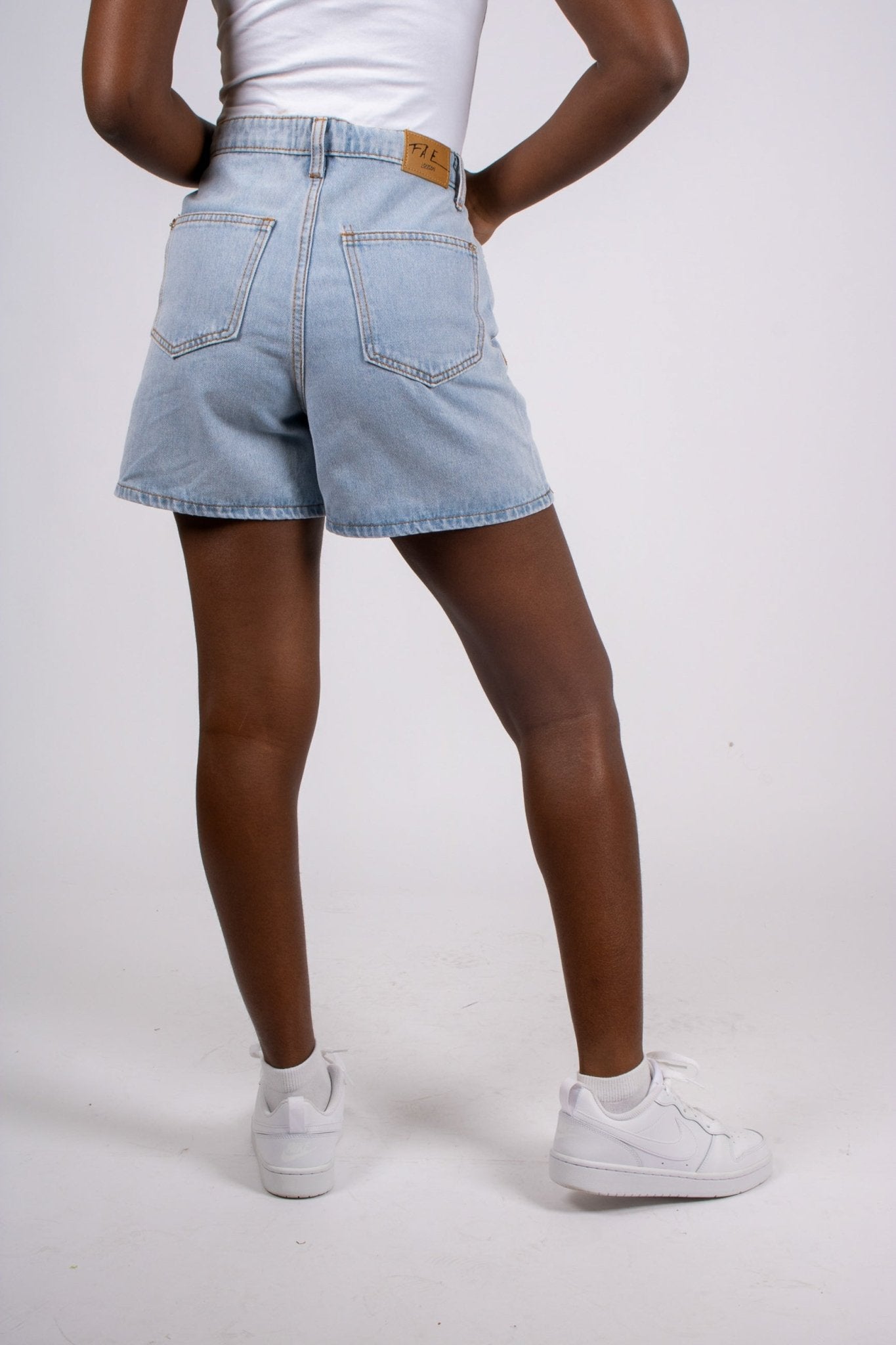 Fae Light Stonewash High Waisted Mom Shorts - Liquor n Poker