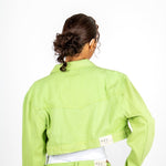 Fae Lime Green Boxy Denim Jacket - Liquor n Poker