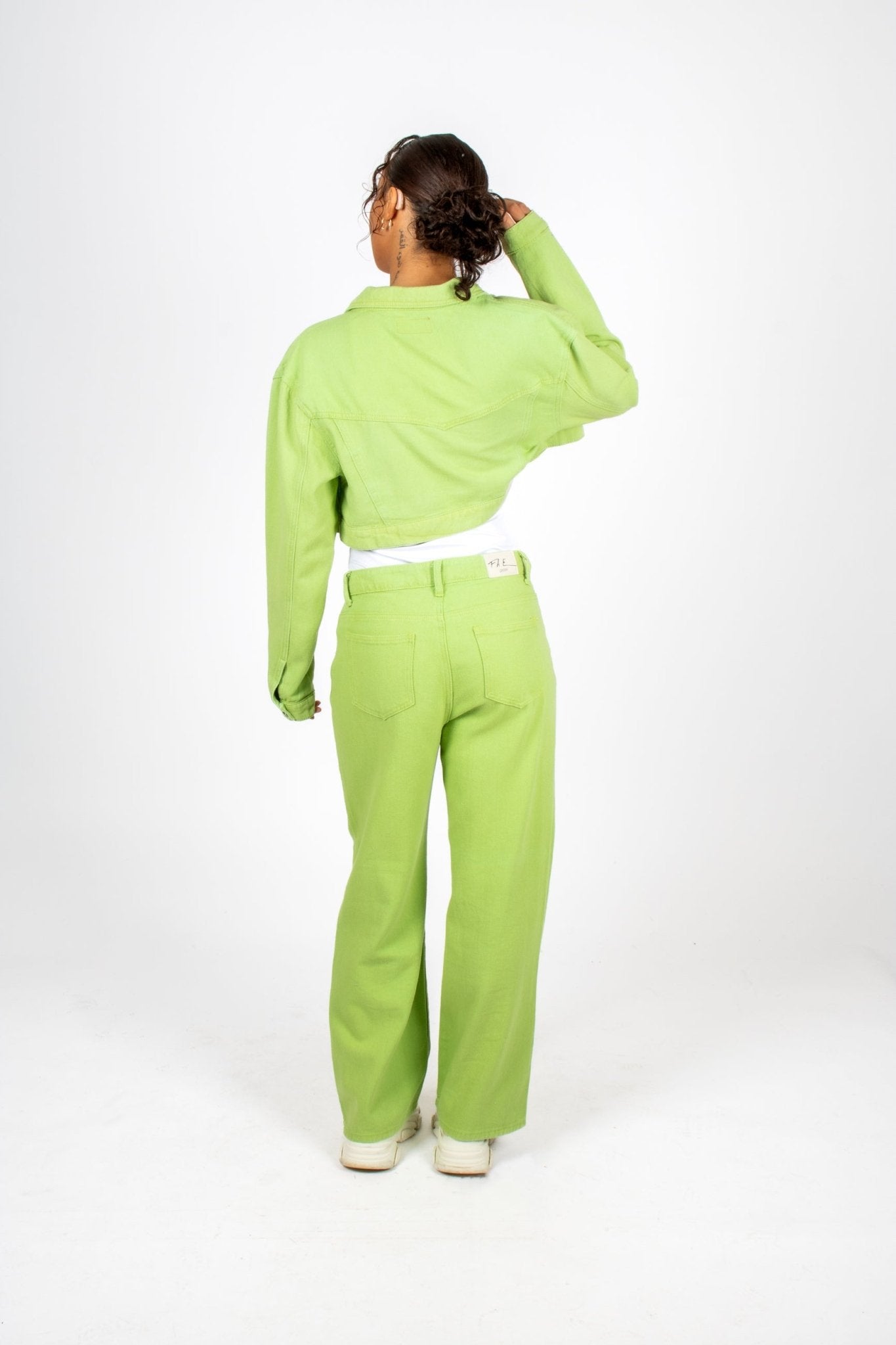 Fae Lime Green Boxy Denim Jacket - Liquor n Poker