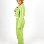 Fae Lime Green Boxy Denim Jacket - Liquor n Poker