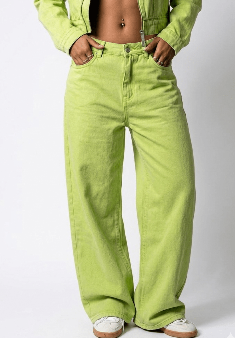 Fae Lime Green Mom Jean - Liquor n Poker