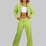 Fae Lime Green Mom Jean - Liquor n Poker