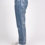 Fae Silver Metallic Straight Leg Jeans - Liquor n Poker