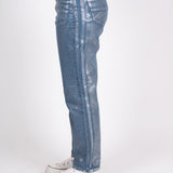 Fae Silver Metallic Straight Leg Jeans - Liquor n Poker