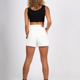 Fae White High - Waisted Denim Shorts - Liquor n Poker