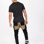Faro Black & Khaki Contrast Relaxed Denim Jogger - Liquor n Poker