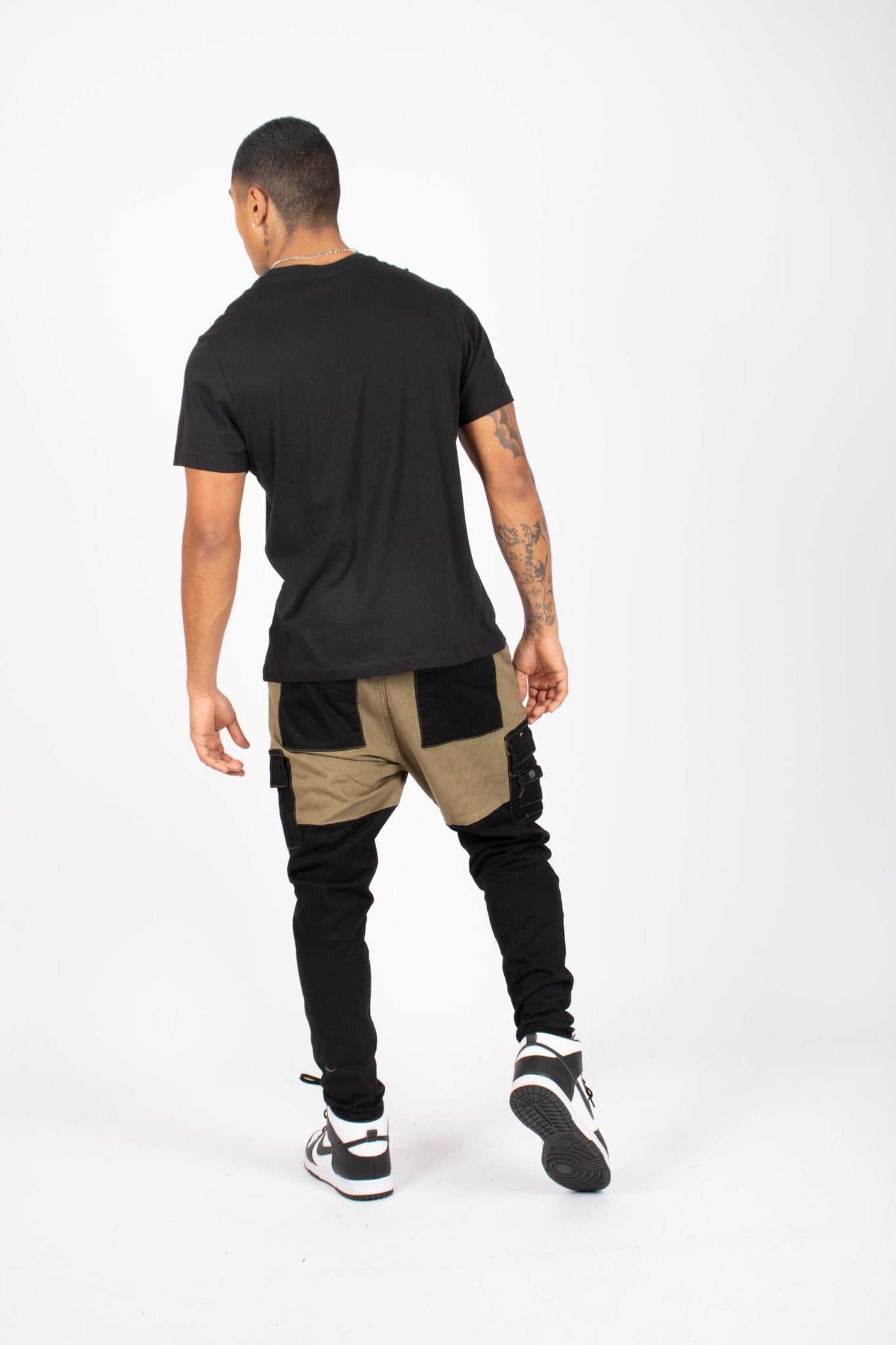 Faro Black & Khaki Contrast Relaxed Denim Jogger - Liquor n Poker