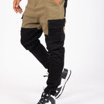 Faro Black & Khaki Contrast Relaxed Denim Jogger - Liquor n Poker