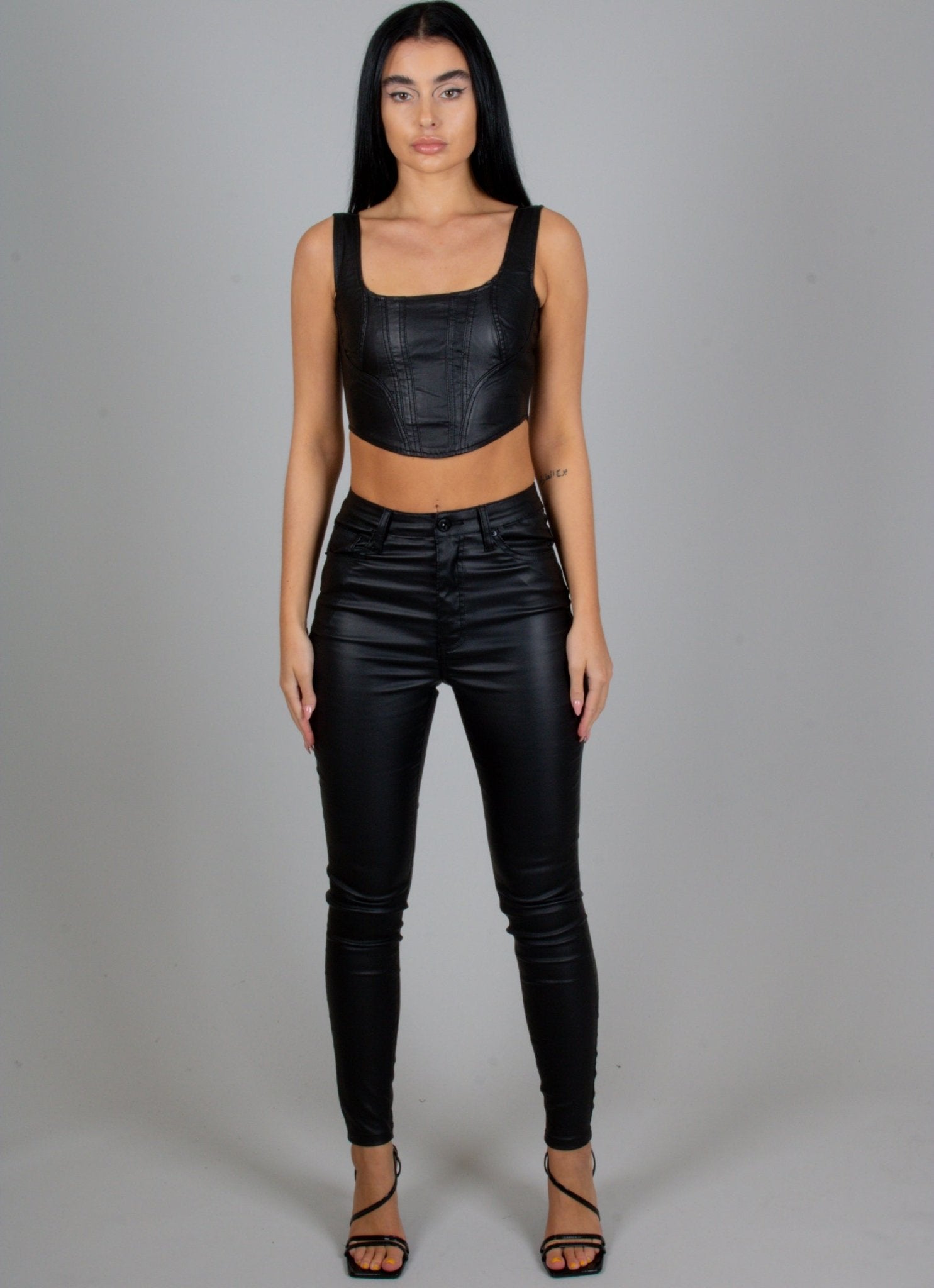 Faux Black Leather Skinny Trouser - Liquor n Poker