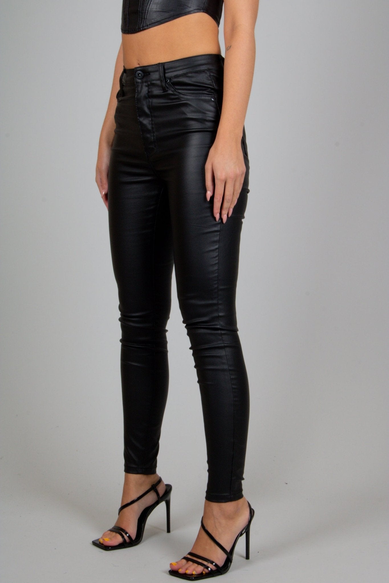 Faux Black Leather Skinny Trouser - Liquor n Poker