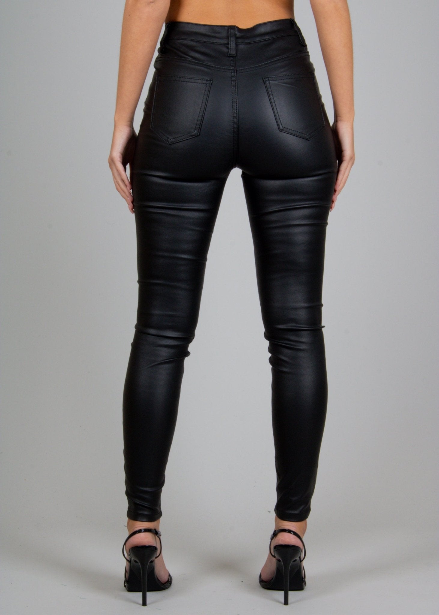 Faux Black Leather Skinny Trouser - Liquor n Poker