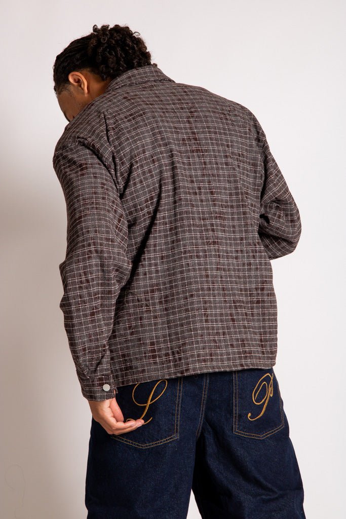 Fireman Buckle Flannel Shirt In Brown - Liquor n Poker