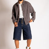Fireman Buckle Flannel Shirt In Brown - Liquor n Poker
