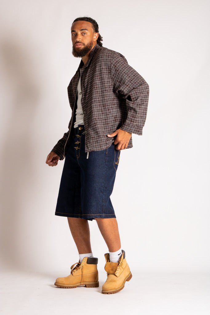 Fireman Buckle Flannel Shirt In Brown - Liquor n Poker