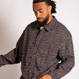 Fireman Buckle Flannel Shirt In Brown - Liquor n Poker