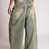 Fireman Clasp Detail Horseshoe Jean in Sand Wash - Liquor n Poker