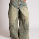 Fireman Clasp Detail Horseshoe Jean in Sand Wash - Liquor n Poker