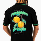 Forbidden Fruits' Back Printed Revere Collar Black Shirt - Liquor n Poker