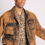 Fort Burnt Orange Oversized Utility Denim Jacket - Liquor n Poker