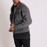 Fort Oversized Utility Pocket Denim Jacket In Washed Grey - Liquor n Poker